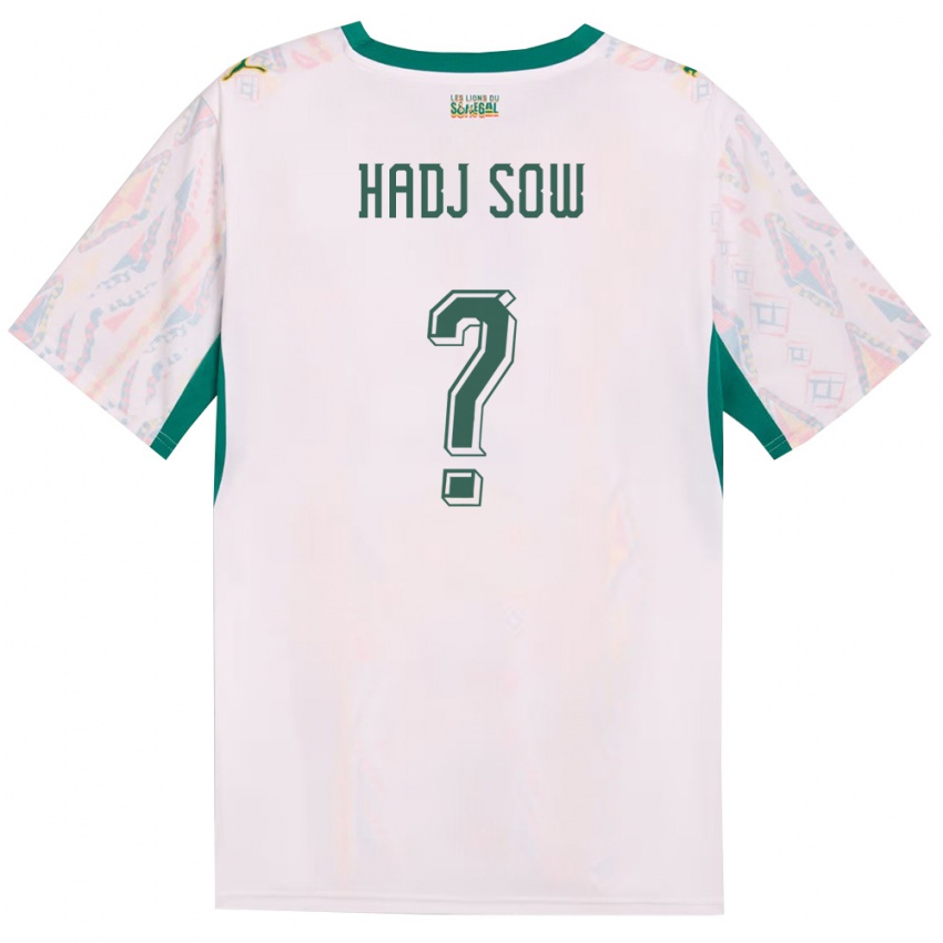 נשים סנגל El Hadj Sow #0 לבן ירוק צהוב ג'רזי ביתית 26-28 חולצה קצרה