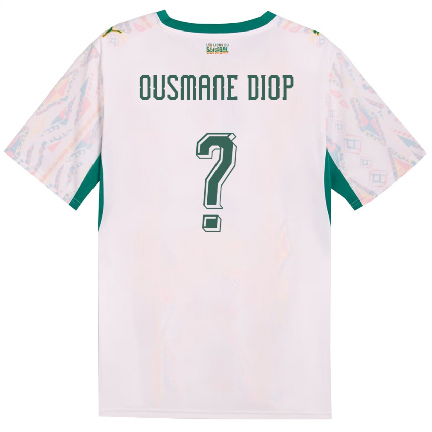 נשים סנגל Tafsir Ousmane Diop #0 לבן ירוק צהוב ג'רזי ביתית 26-28 חולצה קצרה