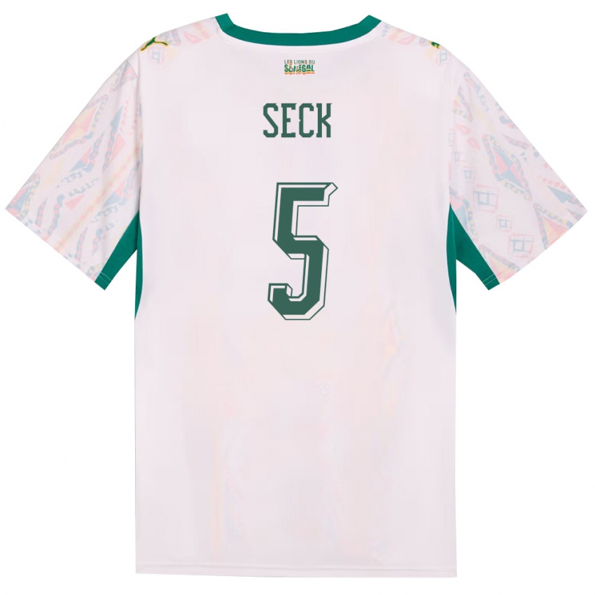 נשים סנגל איברהימה סק #5 לבן ירוק צהוב ג'רזי ביתית 26-28 חולצה קצרה