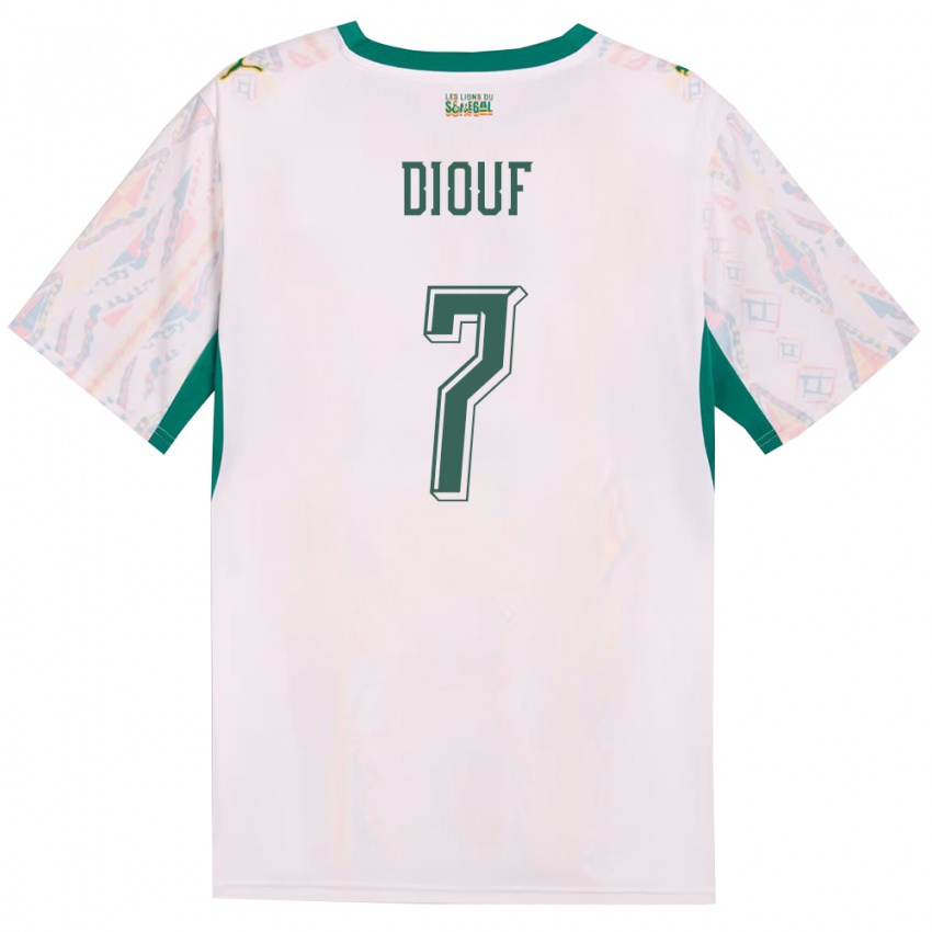 נשים סנגל עומאר דיוף #7 לבן ירוק צהוב ג'רזי ביתית 26-28 חולצה קצרה