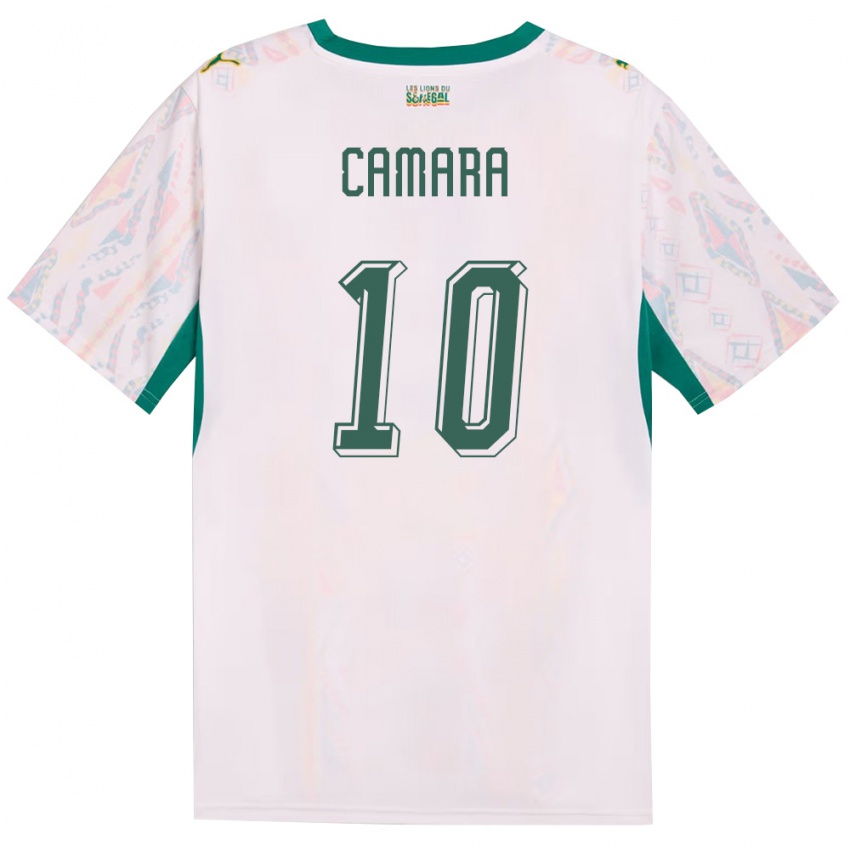 נשים סנגל Alwaly Camara #10 לבן ירוק צהוב ג'רזי ביתית 26-28 חולצה קצרה