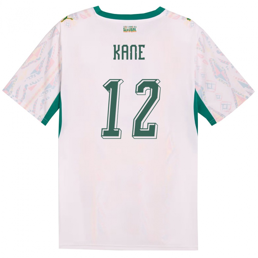 נשים סנגל Issa Kane #12 לבן ירוק צהוב ג'רזי ביתית 26-28 חולצה קצרה