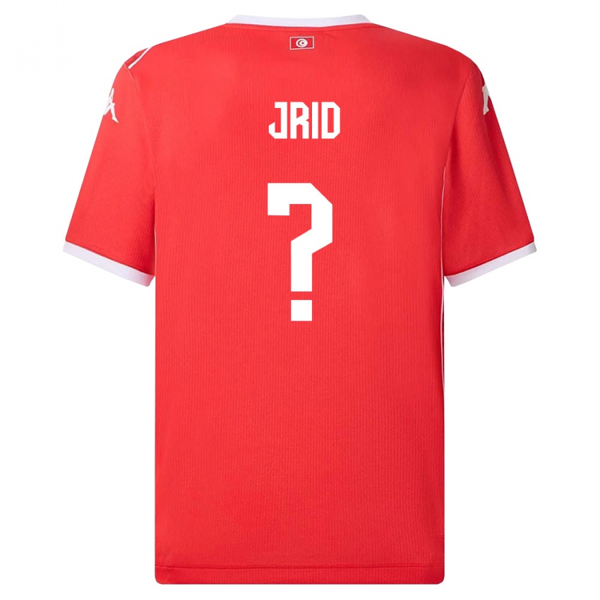 נשים תוניסיה Chamseddine Jrid #0 אדום לבן ג'רזי ביתית 26-28 חולצה קצרה