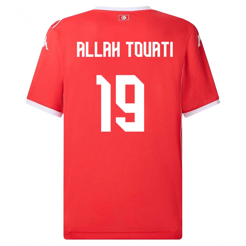 נשים תוניסיה Amen Allah Touati #19 אדום לבן ג'רזי ביתית 26-28 חולצה קצרה