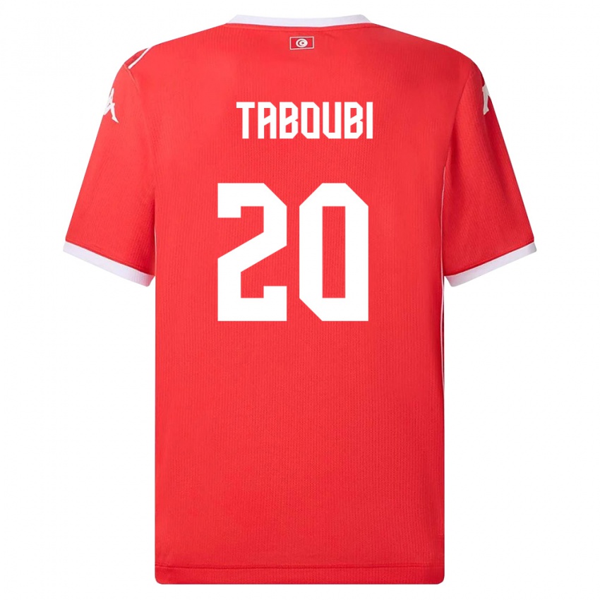 נשים תוניסיה Ayhem Taboubi #20 אדום לבן ג'רזי ביתית 26-28 חולצה קצרה
