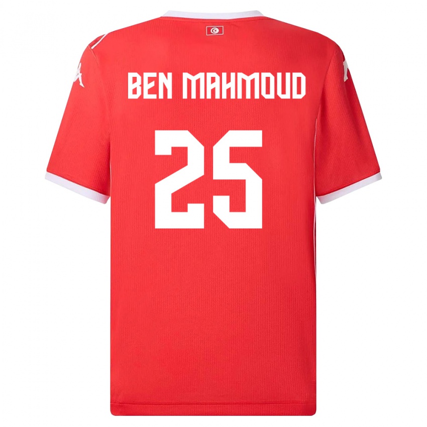 נשים תוניסיה Youssef Ben Mahmoud #25 אדום לבן ג'רזי ביתית 26-28 חולצה קצרה