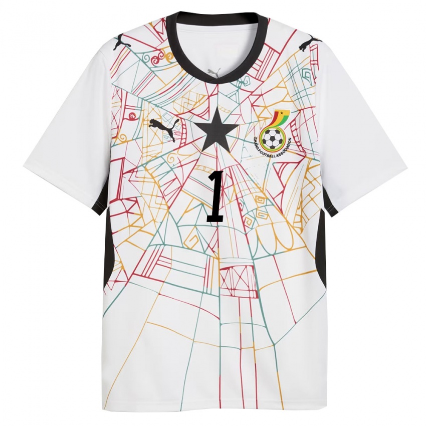 נשים גאנה גרגורי אובנג סקייר #1 לבן שחור צהוב ג'רזי ביתית 26-28 חולצה קצרה