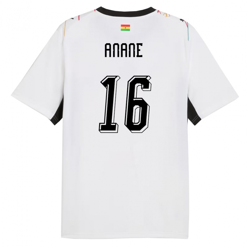 נשים גאנה וינסנט אנאן #16 לבן שחור צהוב ג'רזי ביתית 26-28 חולצה קצרה