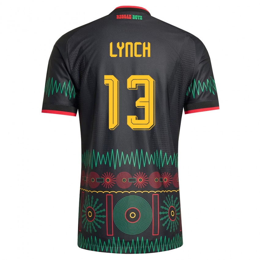 נשים ג'מייקה Taywane Lynch #13 שחור אדום צהוב הרחק ג'רזי 26-28 חולצה קצרה