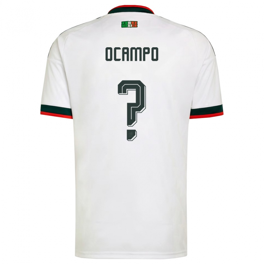 נשים מקסיקו Johan Ocampo #0 לבן בורדו ירוק הרחק ג'רזי 26-28 חולצה קצרה