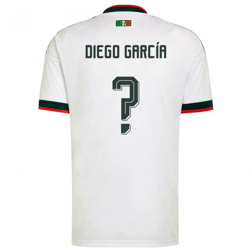 נשים מקסיקו Diego García #0 לבן בורדו ירוק הרחק ג'רזי 26-28 חולצה קצרה