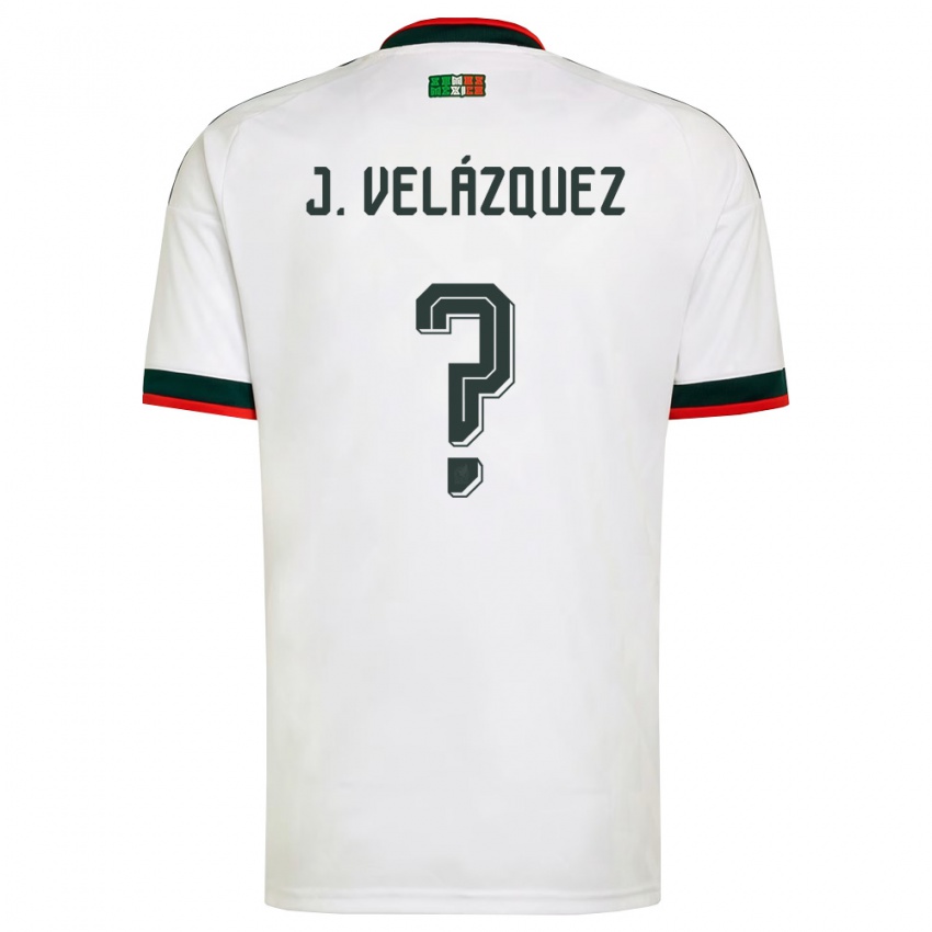 נשים מקסיקו José Velázquez #0 לבן בורדו ירוק הרחק ג'רזי 26-28 חולצה קצרה