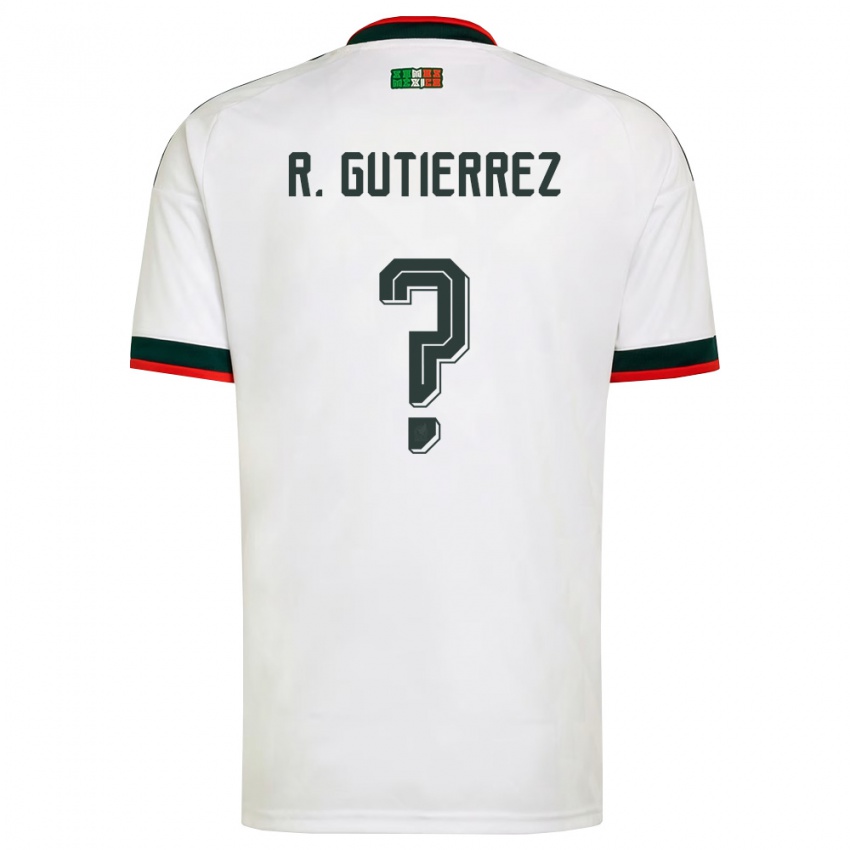 נשים מקסיקו Raul Gutierrez #0 לבן בורדו ירוק הרחק ג'רזי 26-28 חולצה קצרה