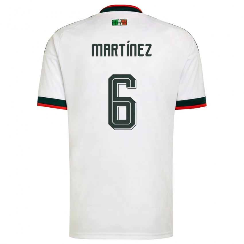 נשים מקסיקו Kenneth Martínez #6 לבן בורדו ירוק הרחק ג'רזי 26-28 חולצה קצרה