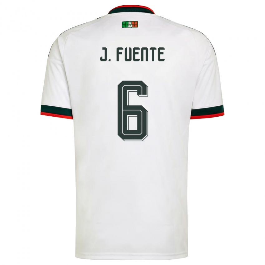 נשים מקסיקו Jonathan De La Fuente #6 לבן בורדו ירוק הרחק ג'רזי 26-28 חולצה קצרה