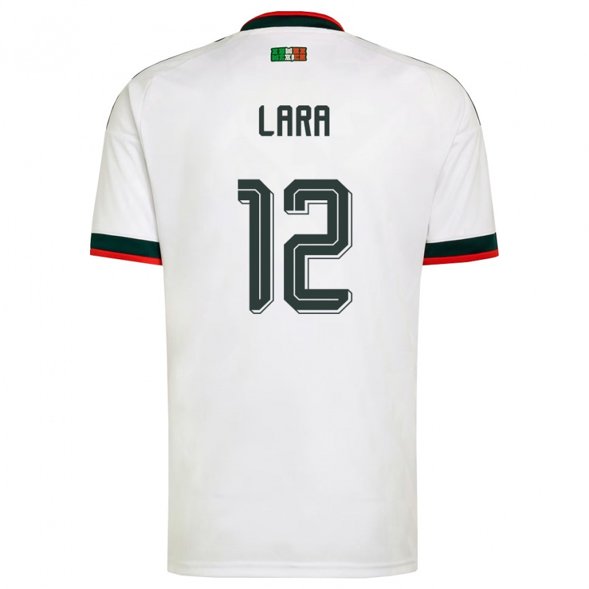 נשים מקסיקו Pablo Lara #12 לבן בורדו ירוק הרחק ג'רזי 26-28 חולצה קצרה