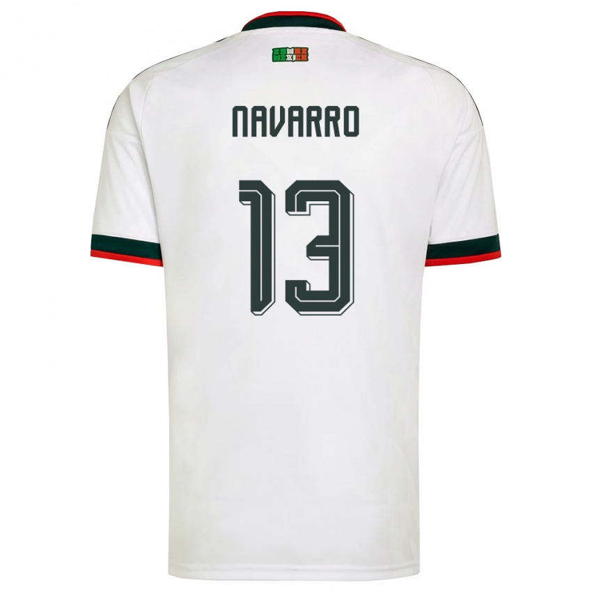 נשים מקסיקו José Navarro #13 לבן בורדו ירוק הרחק ג'רזי 26-28 חולצה קצרה