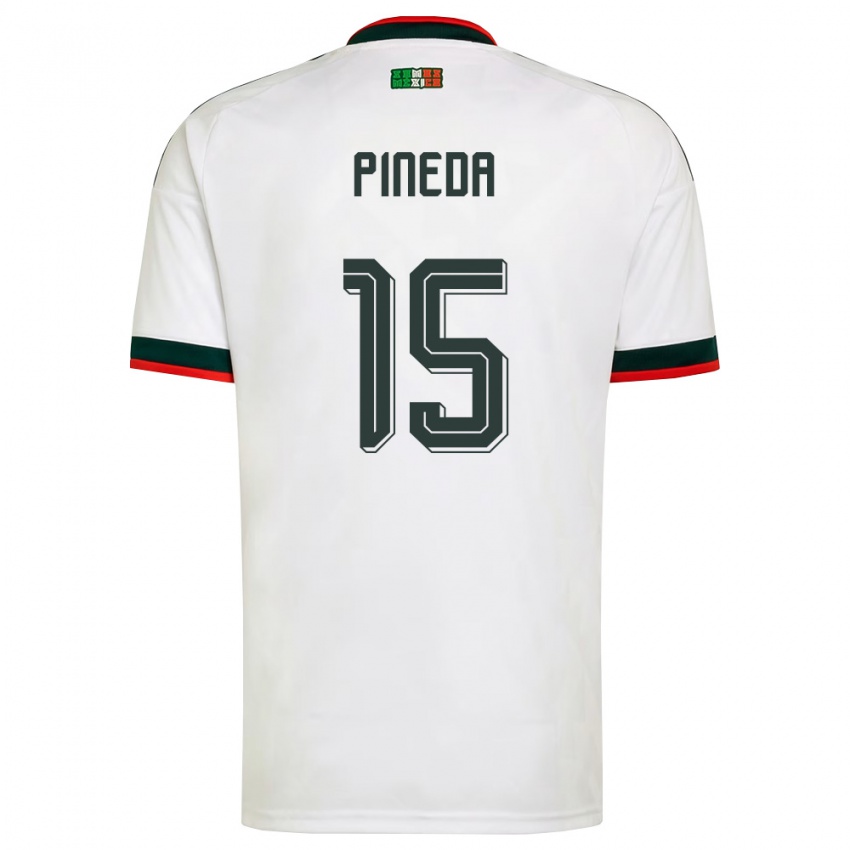 נשים מקסיקו Oscar Pineda #15 לבן בורדו ירוק הרחק ג'רזי 26-28 חולצה קצרה