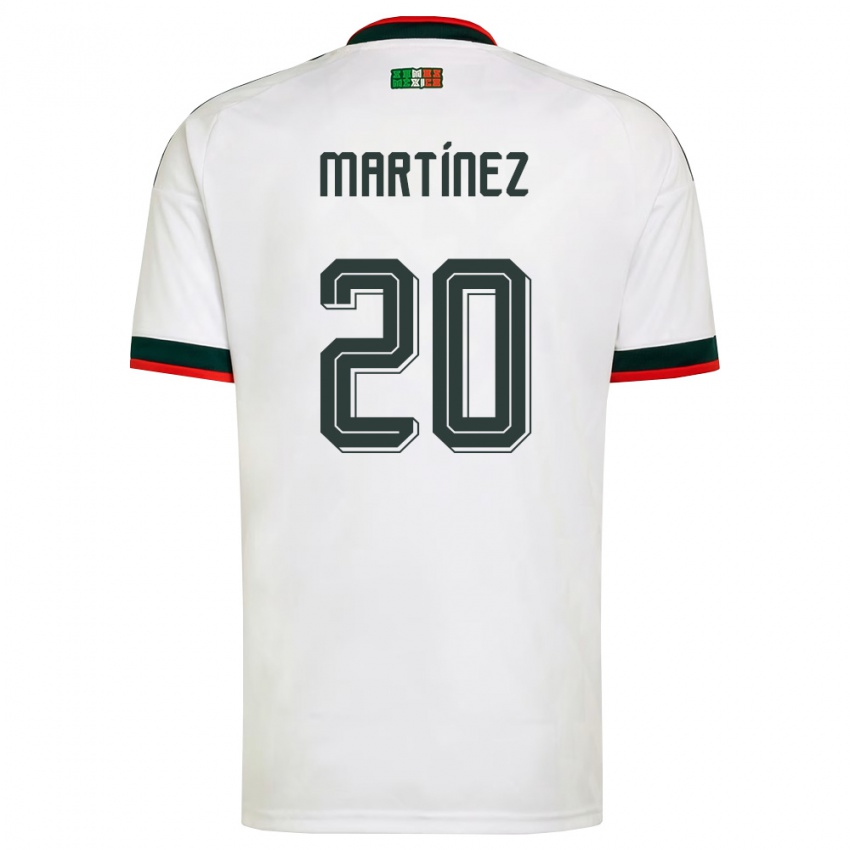 נשים מקסיקו Dylan Martínez #20 לבן בורדו ירוק הרחק ג'רזי 26-28 חולצה קצרה