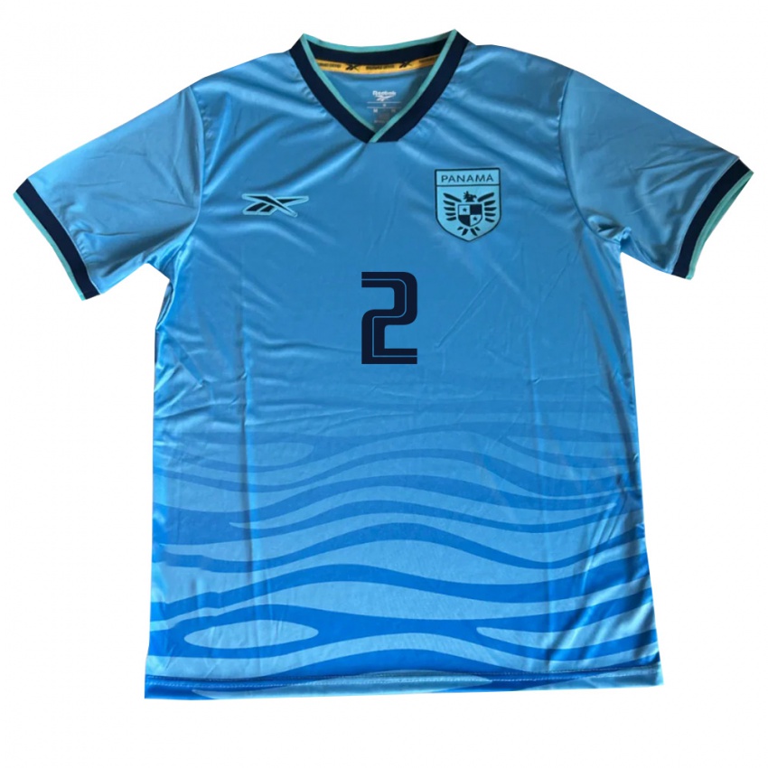 נשים פנמה Cristian Ibarra #2 כחול שמיים שחור הרחק ג'רזי 26-28 חולצה קצרה