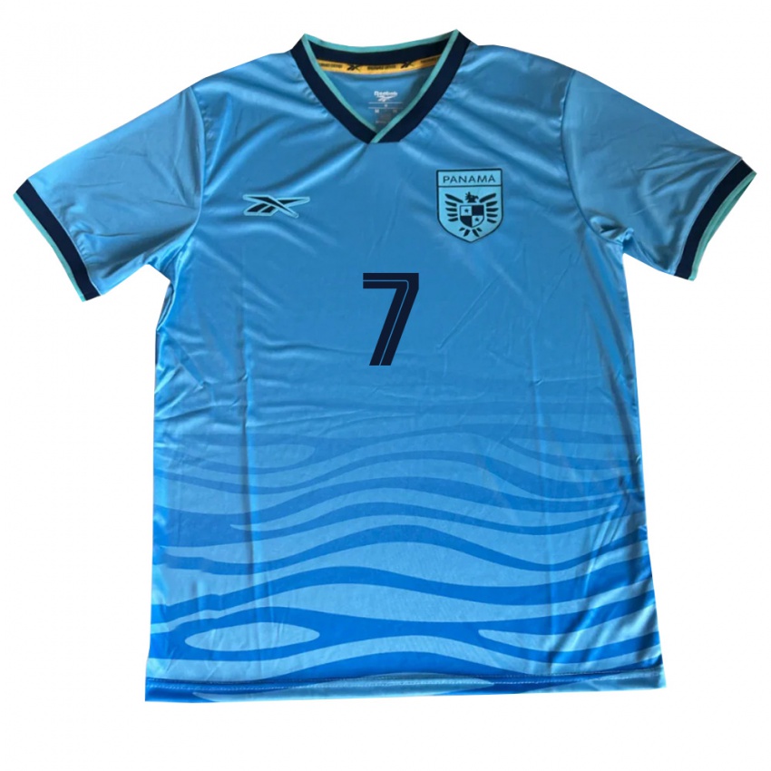 נשים פנמה אנג׳לו גודינו #7 כחול שמיים שחור הרחק ג'רזי 26-28 חולצה קצרה