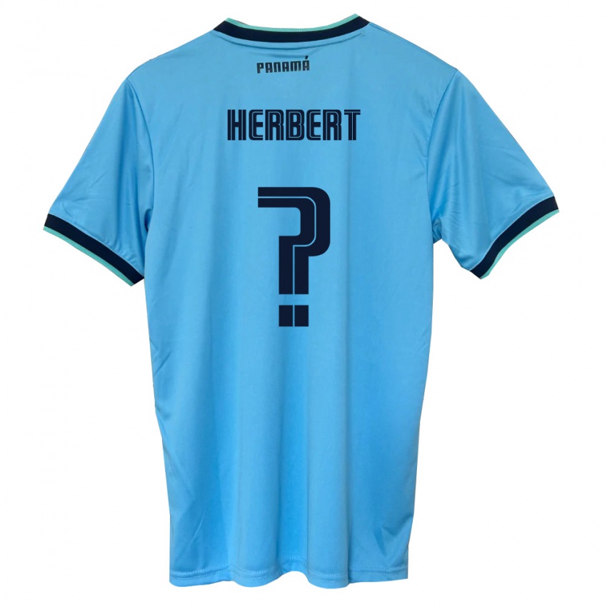 נשים פנמה Dilan Herbert #0 כחול שמיים שחור הרחק ג'רזי 26-28 חולצה קצרה