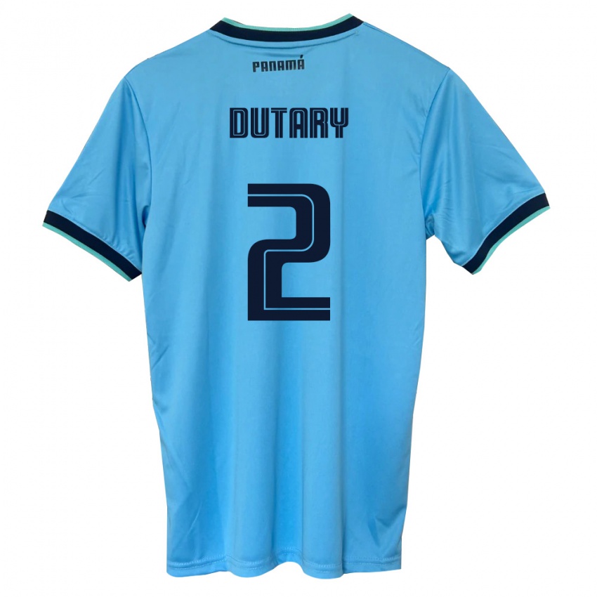 נשים פנמה Claudia Dutary #2 כחול שמיים שחור הרחק ג'רזי 26-28 חולצה קצרה