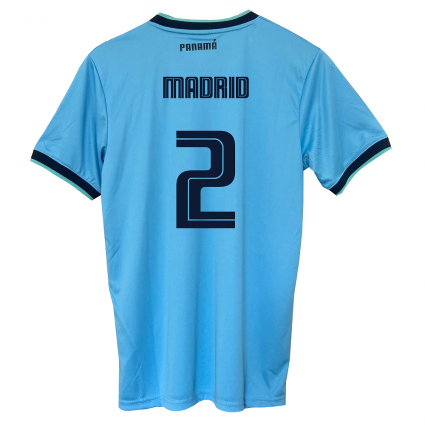 נשים פנמה Dayane Madrid #2 כחול שמיים שחור הרחק ג'רזי 26-28 חולצה קצרה