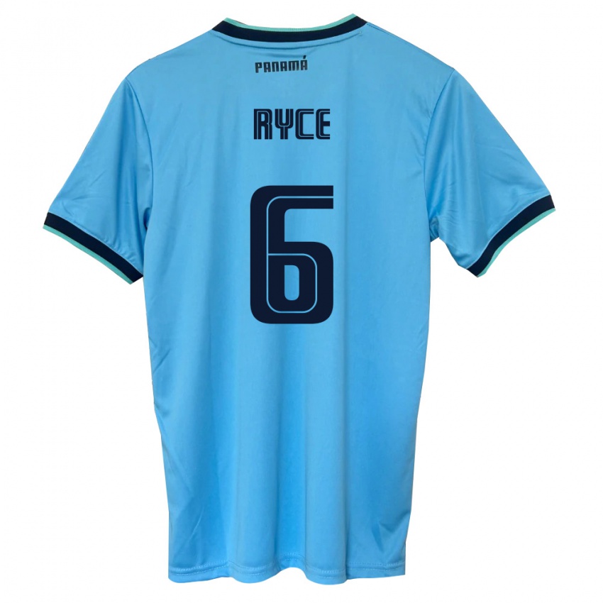 נשים פנמה אנל אנריק רייס מורנו #6 כחול שמיים שחור הרחק ג'רזי 26-28 חולצה קצרה