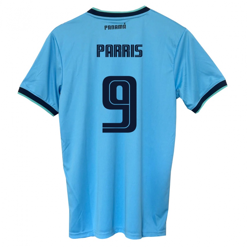 נשים פנמה Katherine Parris #9 כחול שמיים שחור הרחק ג'רזי 26-28 חולצה קצרה