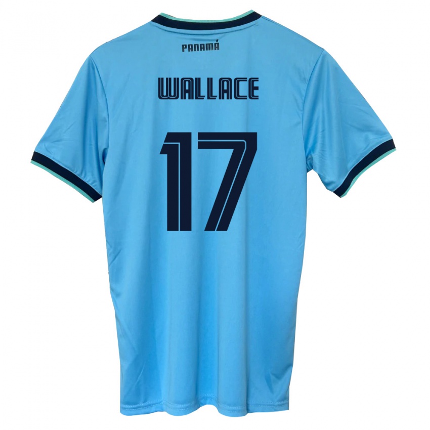 נשים פנמה Davis Wallace #17 כחול שמיים שחור הרחק ג'רזי 26-28 חולצה קצרה