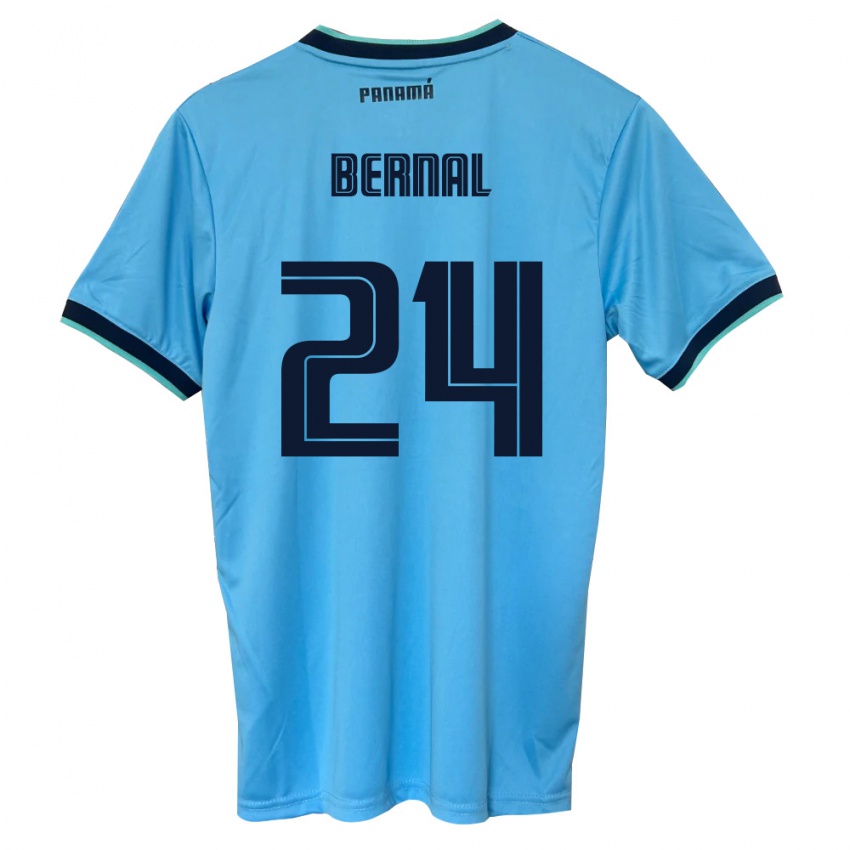 נשים פנמה Kevin Bernal #24 כחול שמיים שחור הרחק ג'רזי 26-28 חולצה קצרה