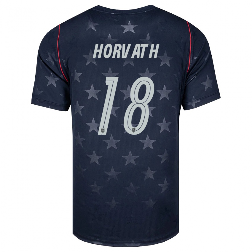 נשים ארצות הברית אית'ן הורבאת' #18 שחור לבן אדום הרחק ג'רזי 26-28 חולצה קצרה