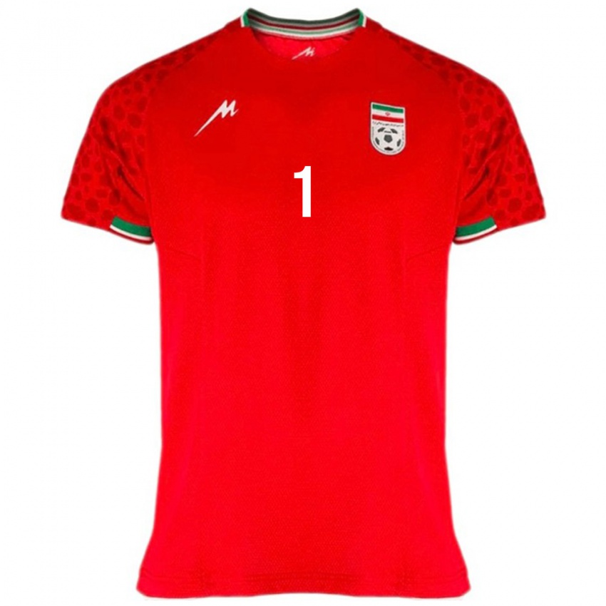 נשים איראן עלירזה בייראנבאנד #1 אדום לבן הרחק ג'רזי 26-28 חולצה קצרה