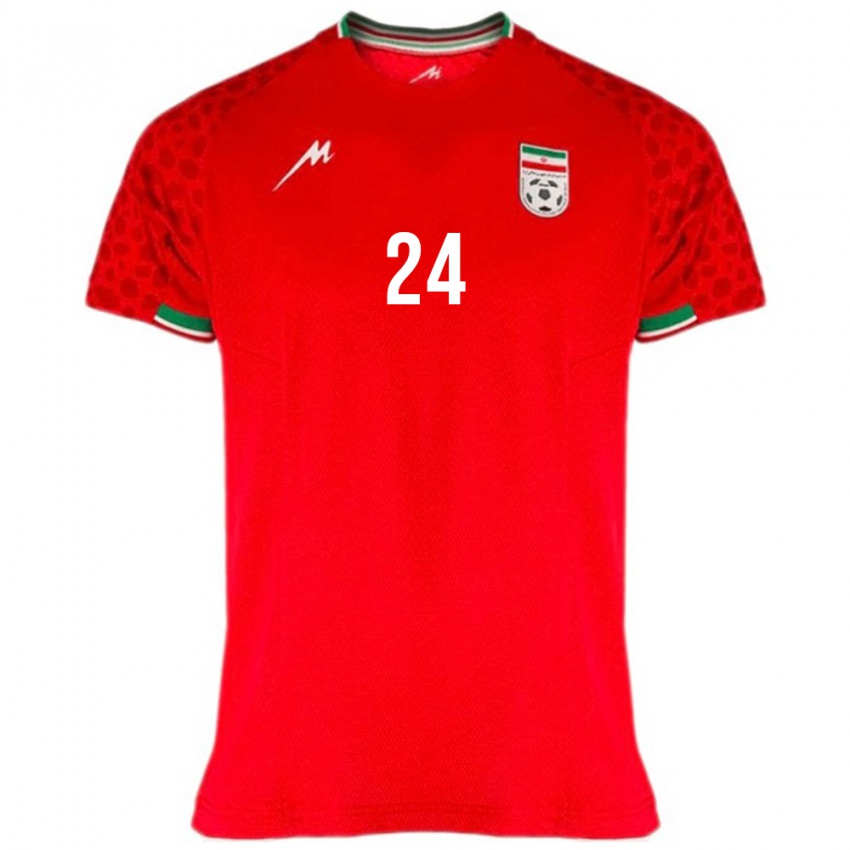 נשים איראן אמיר עבדזאדה #24 אדום לבן הרחק ג'רזי 26-28 חולצה קצרה