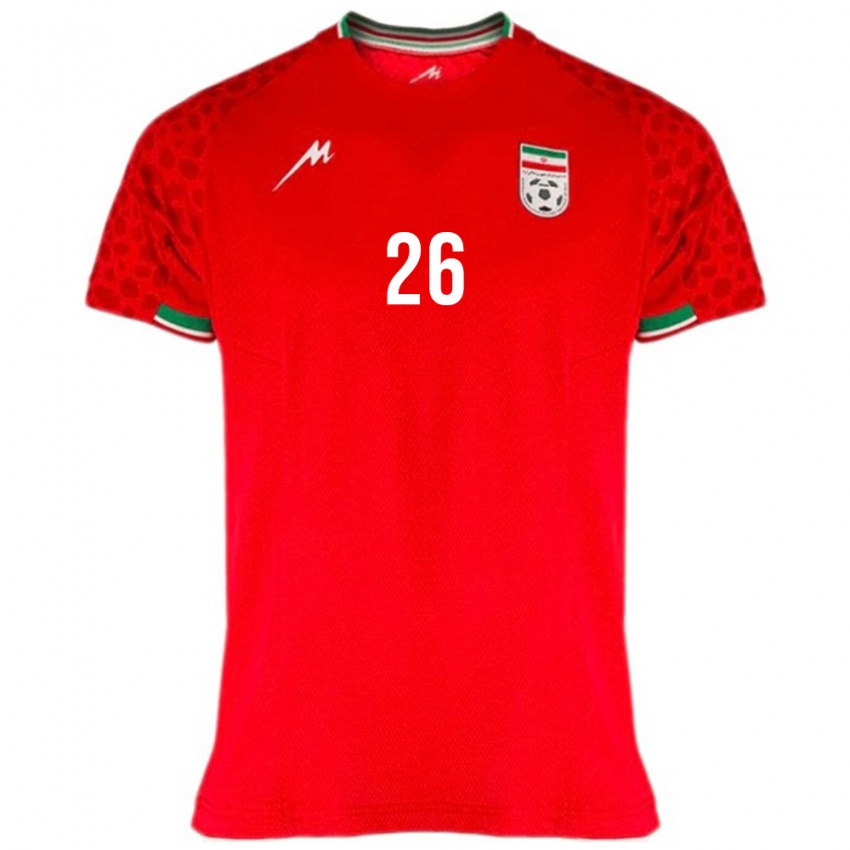 נשים איראן דניאל אסמאעיליפר #26 אדום לבן הרחק ג'רזי 26-28 חולצה קצרה