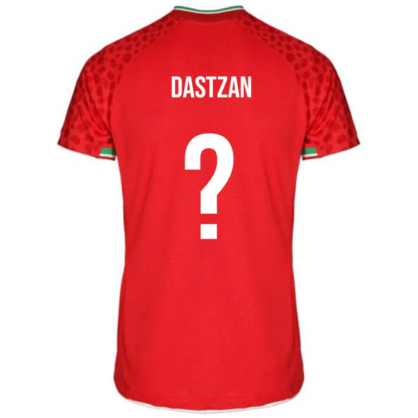 נשים איראן Atila Dastzan #0 אדום לבן הרחק ג'רזי 26-28 חולצה קצרה