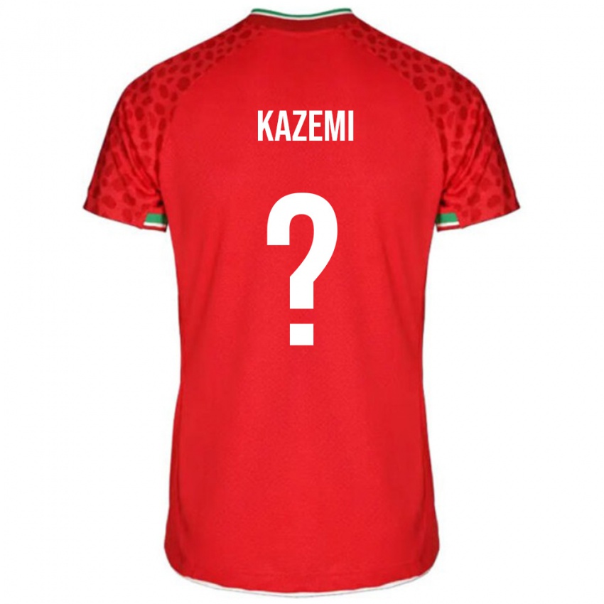 נשים איראן Abolfazl Kazemi #0 אדום לבן הרחק ג'רזי 26-28 חולצה קצרה