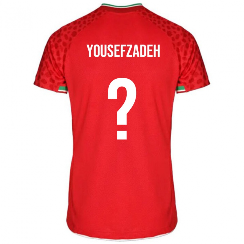 נשים איראן Erfan Yousefzadeh #0 אדום לבן הרחק ג'רזי 26-28 חולצה קצרה