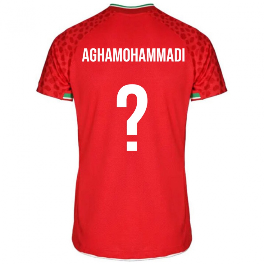 נשים איראן Mehrdad Aghamohammadi #0 אדום לבן הרחק ג'רזי 26-28 חולצה קצרה