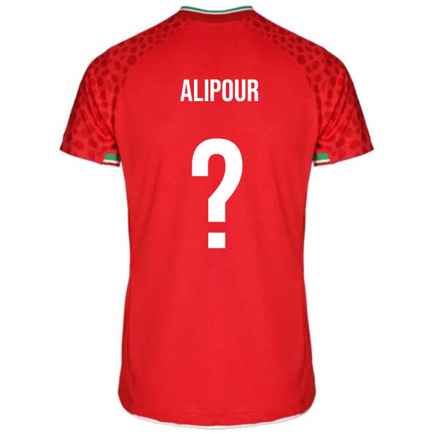 נשים איראן Mahan Alipour #0 אדום לבן הרחק ג'רזי 26-28 חולצה קצרה