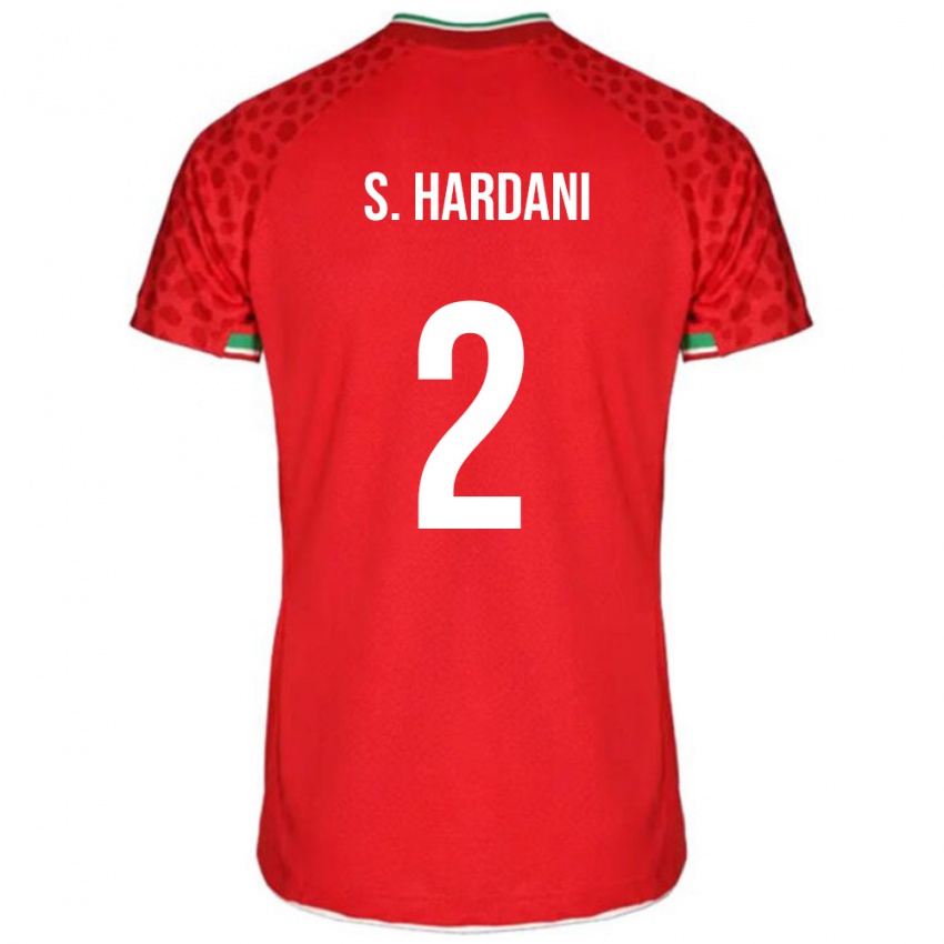 נשים איראן סאלח הרדני חרד #2 אדום לבן הרחק ג'רזי 26-28 חולצה קצרה