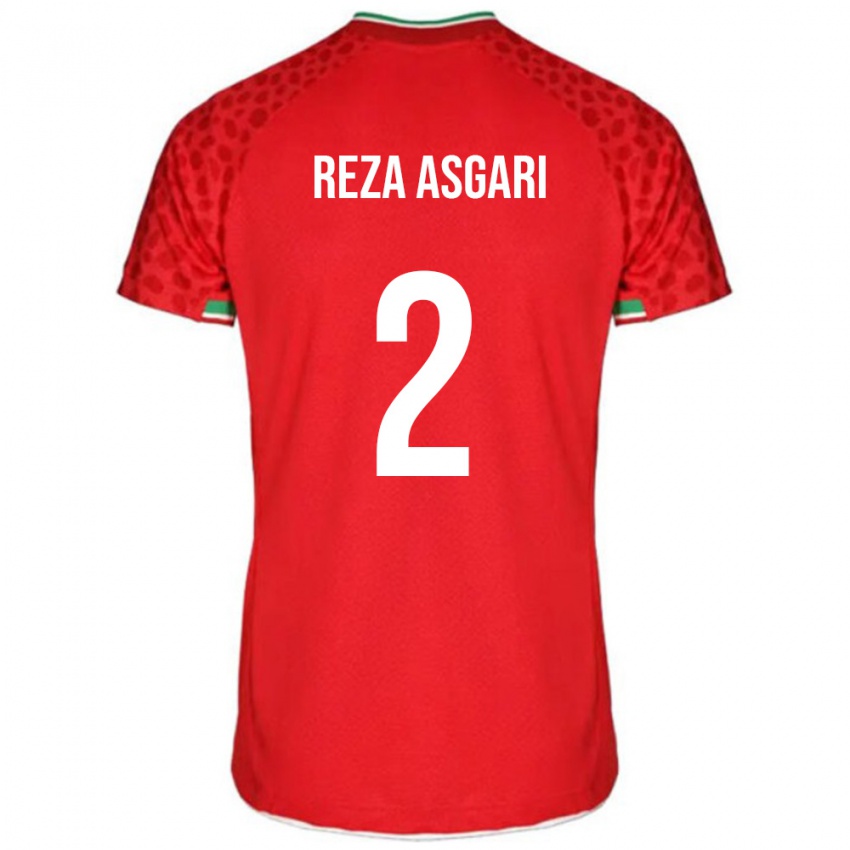 נשים איראן מוחמד רזא אסגרי #2 אדום לבן הרחק ג'רזי 26-28 חולצה קצרה