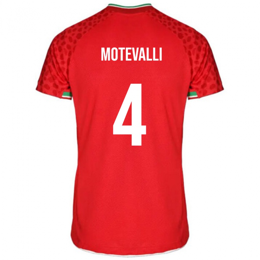 נשים איראן מליקה מוטוואלי #4 אדום לבן הרחק ג'רזי 26-28 חולצה קצרה