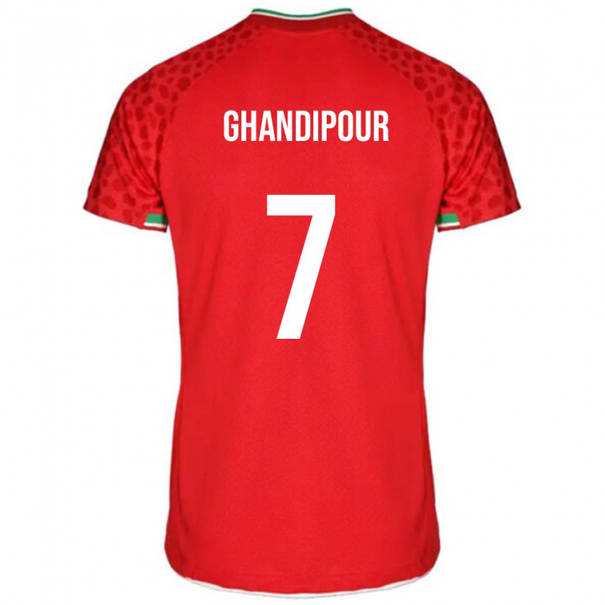 נשים איראן רזה גנדיפור #7 אדום לבן הרחק ג'רזי 26-28 חולצה קצרה