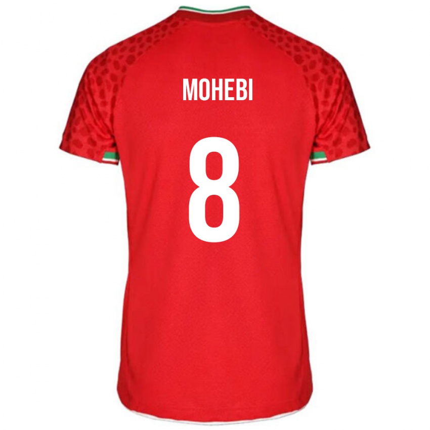 נשים איראן מוחמד מוחבי #8 אדום לבן הרחק ג'רזי 26-28 חולצה קצרה