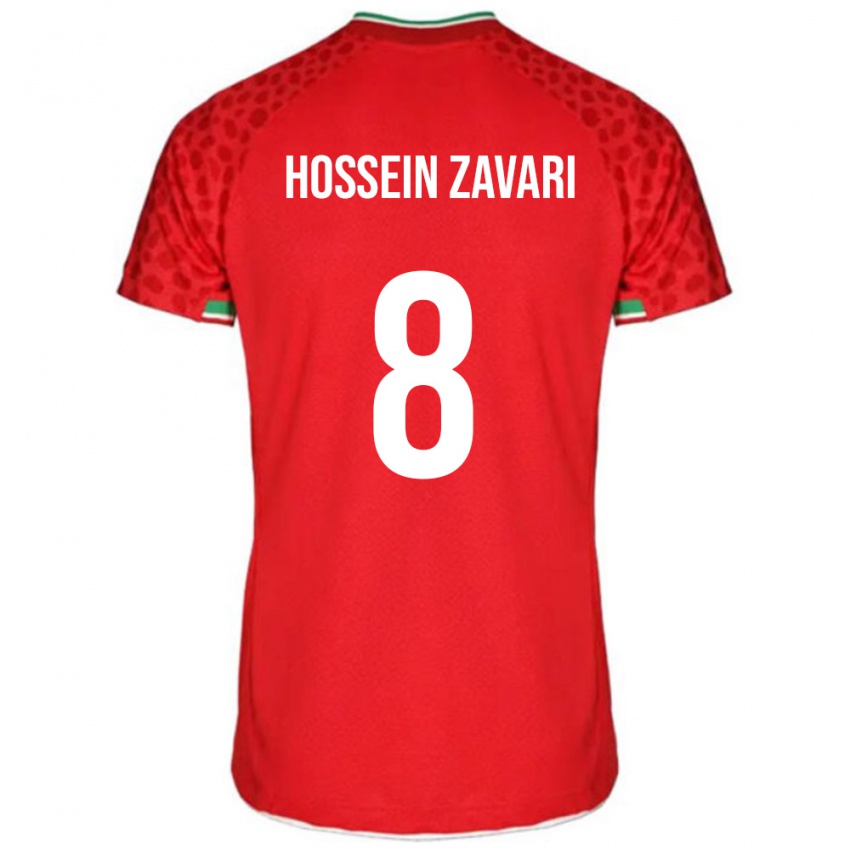 נשים איראן מוחמד חוסיין זווארי #8 אדום לבן הרחק ג'רזי 26-28 חולצה קצרה