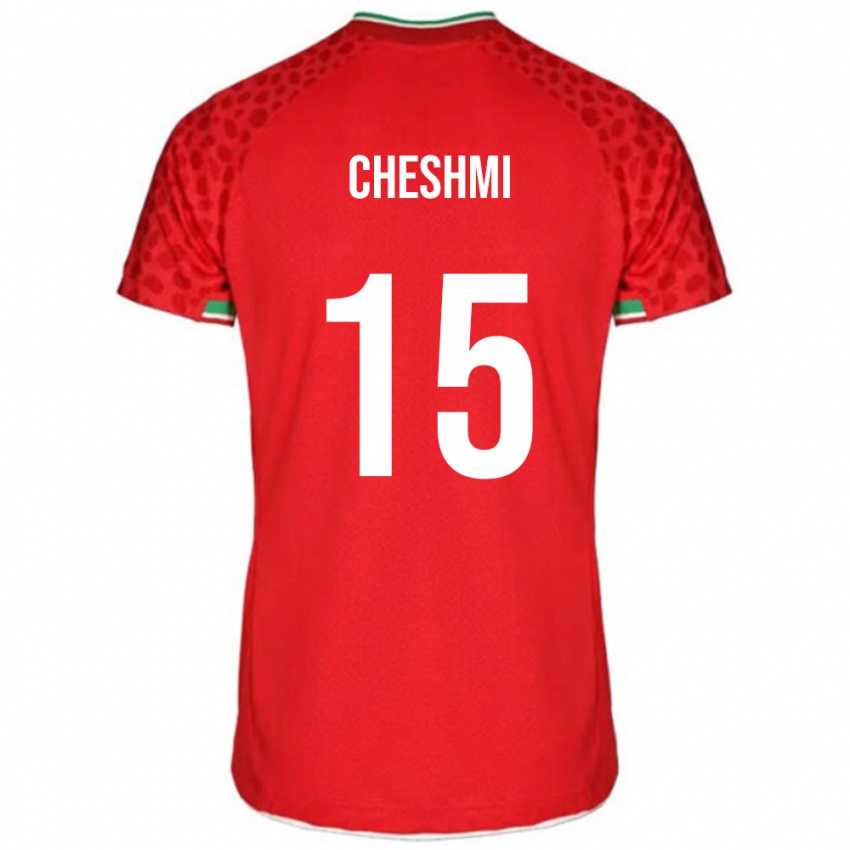 נשים איראן רוזבה צ'שמי #15 אדום לבן הרחק ג'רזי 26-28 חולצה קצרה