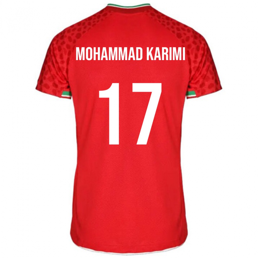 נשים איראן מוחמד קארימי #17 אדום לבן הרחק ג'רזי 26-28 חולצה קצרה