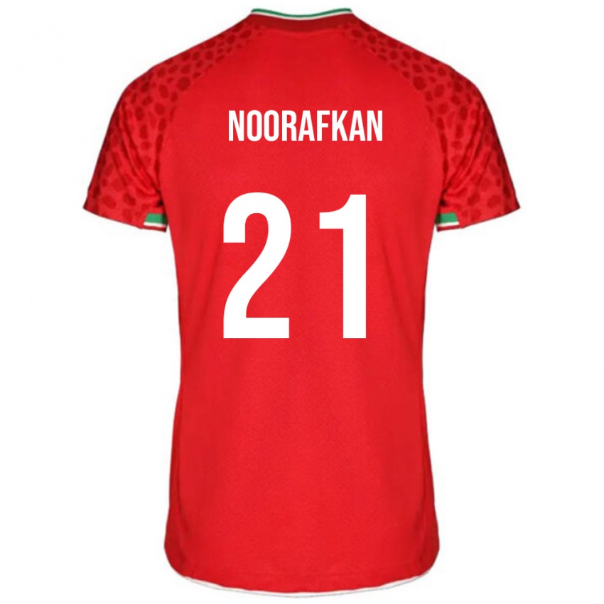 נשים איראן עומיד נוראפקאן #21 אדום לבן הרחק ג'רזי 26-28 חולצה קצרה